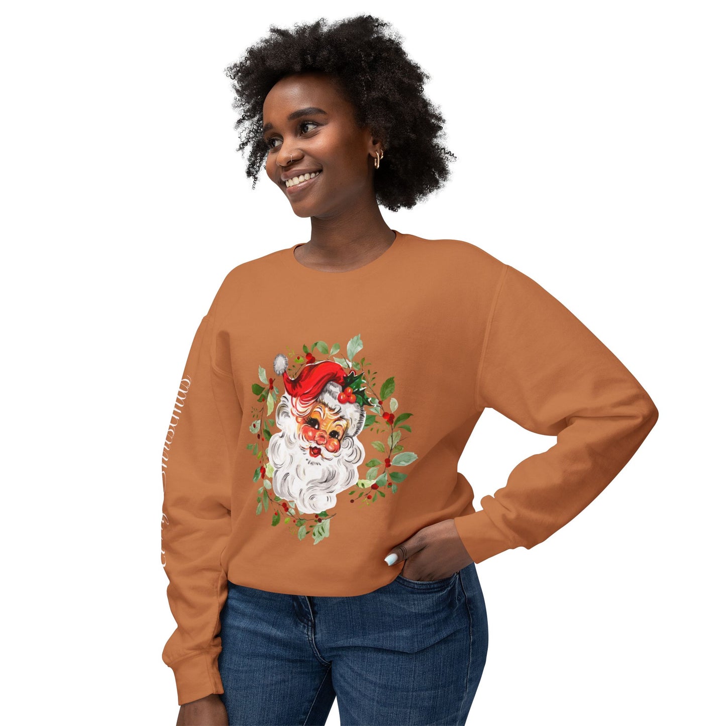 Jolly Saint Nick - Unisex Lightweight Crewneck Sweatshirt