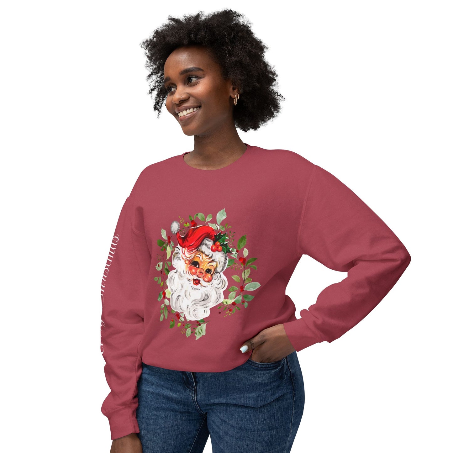 Jolly Saint Nick - Unisex Lightweight Crewneck Sweatshirt