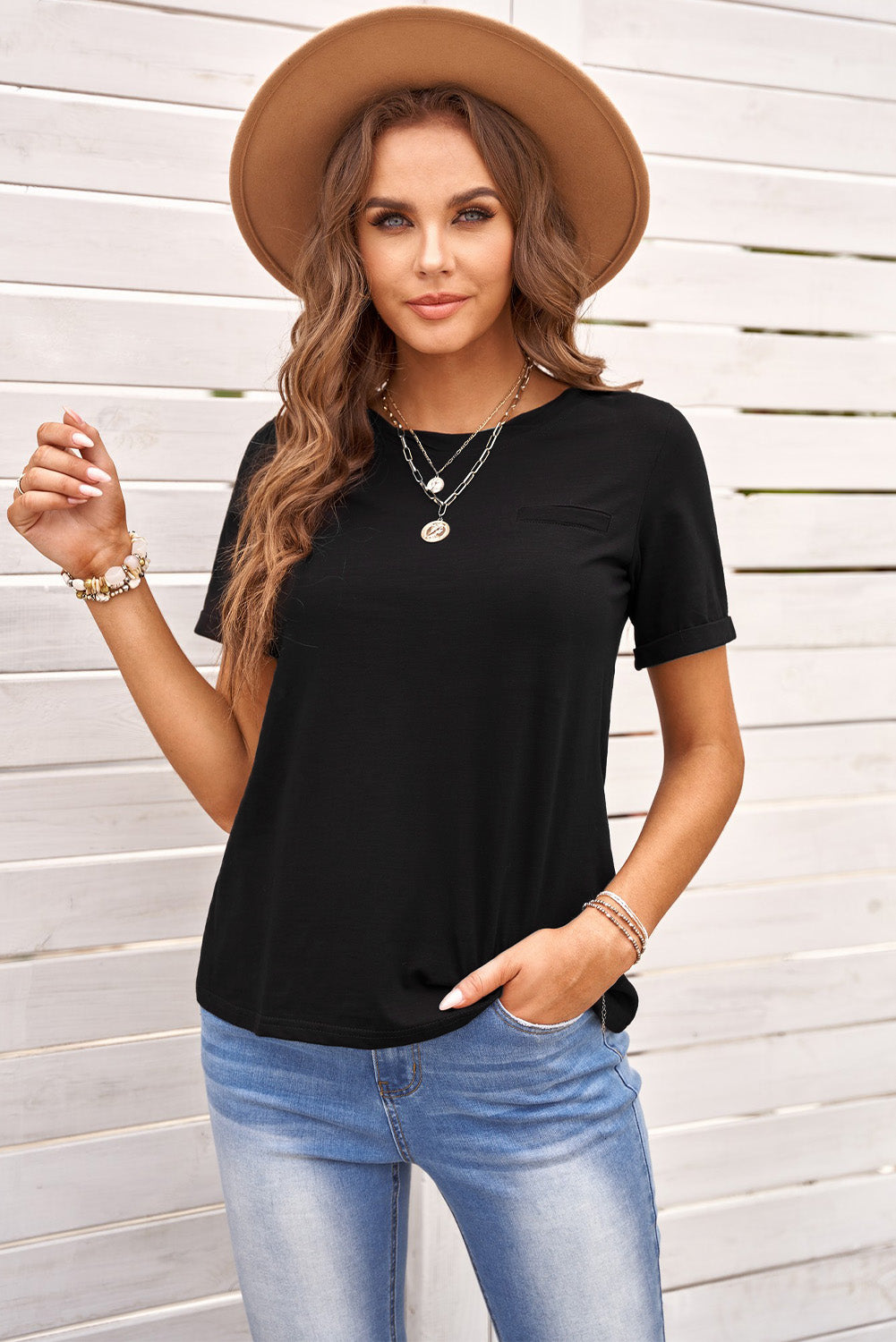 Just For You Cuffed Sleeve T-Shirt