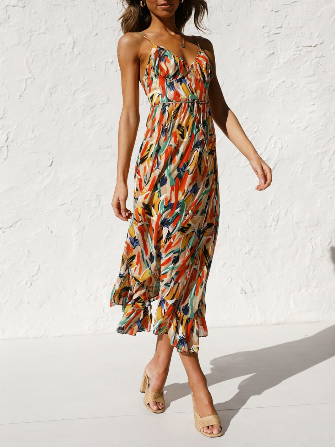 Printed Sleeveless Midi Cami dress