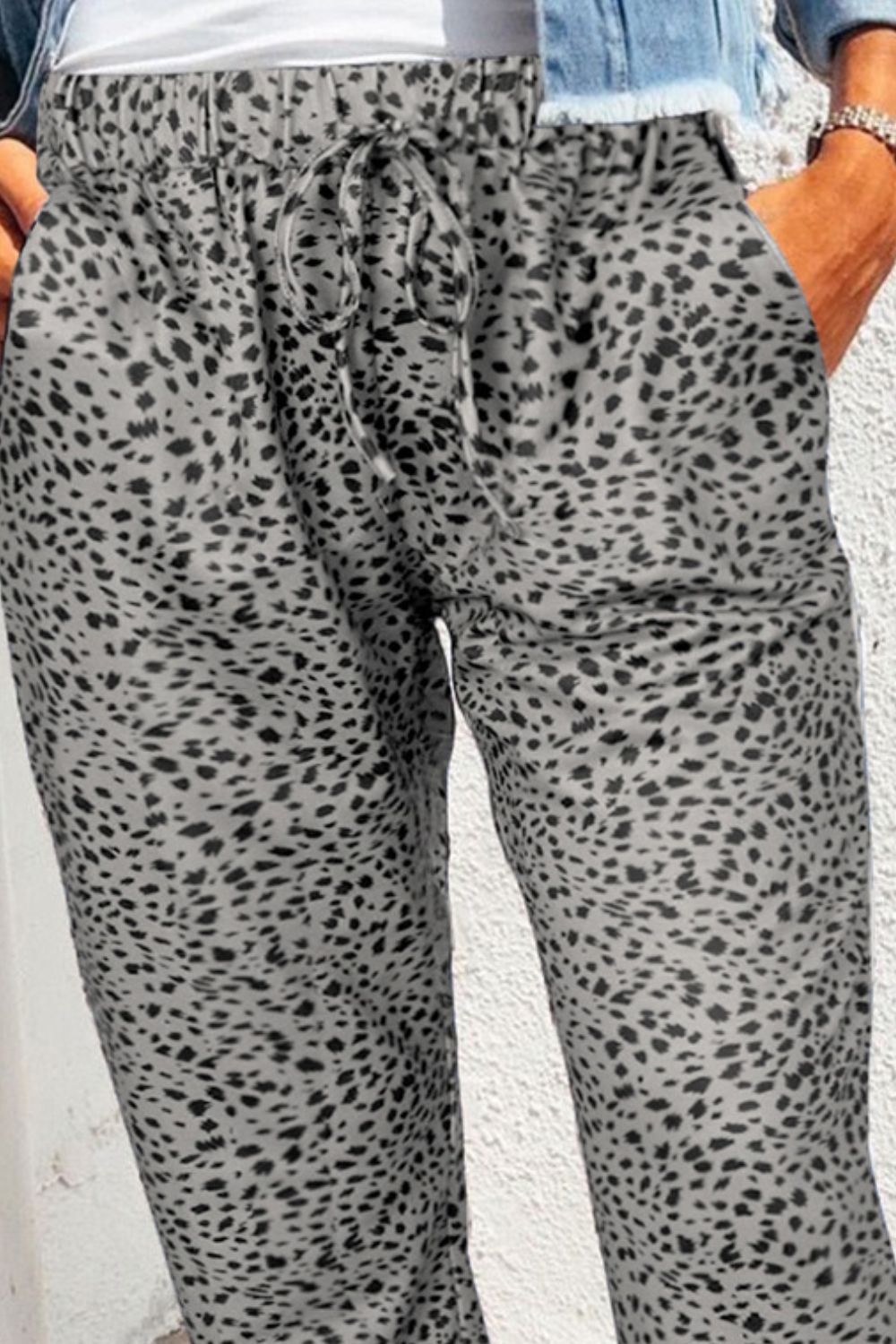 Leopard Pocketed Long Pants