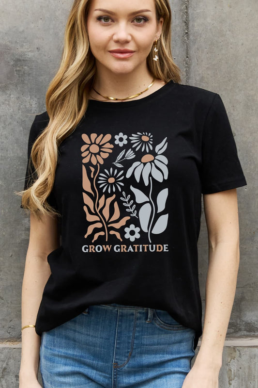 Simply Love Full Size GROW GRATITUDE Graphic Cotton Tee
